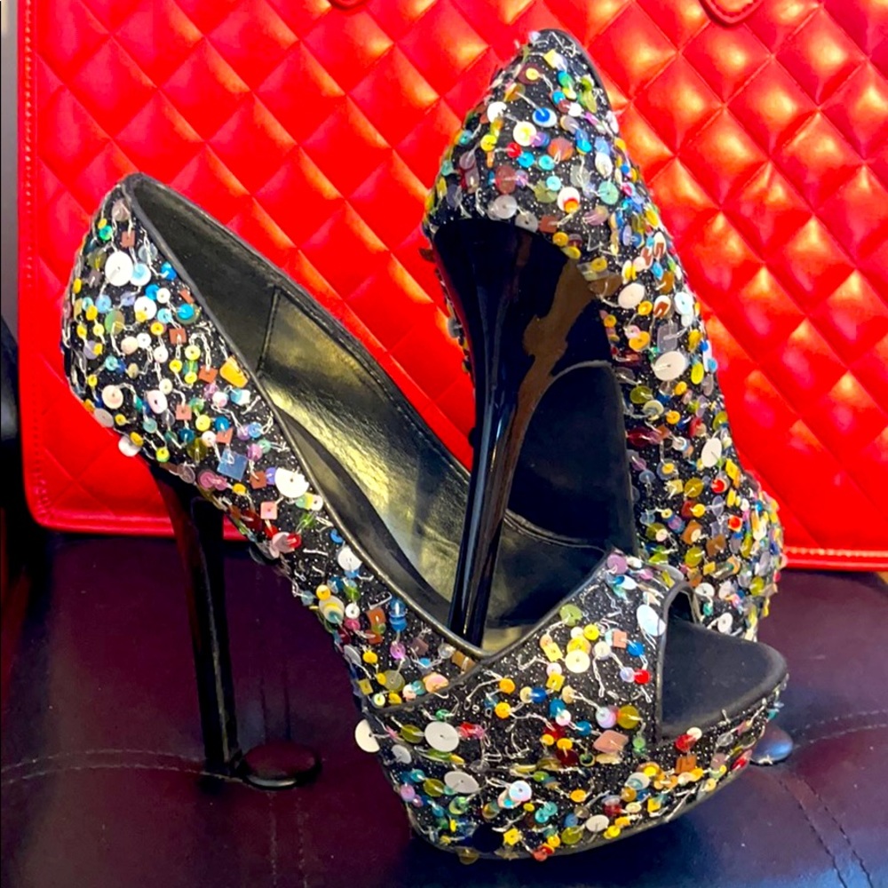 Sandal avec paillette et lurex